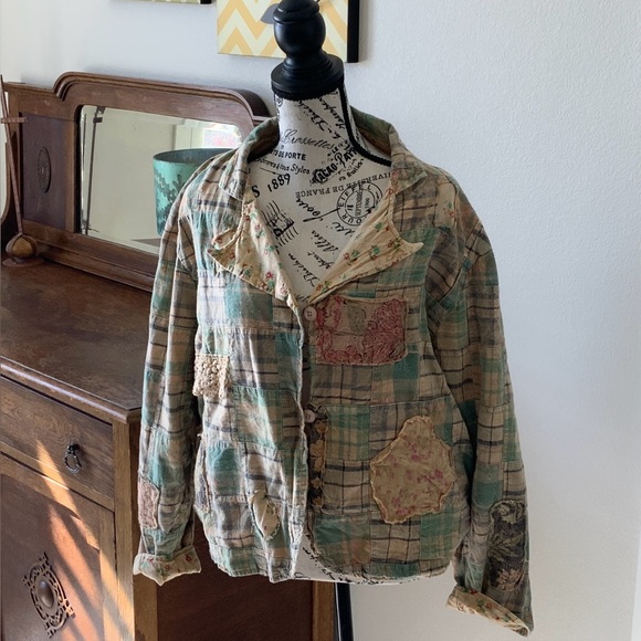 Jaded Gypsy Plaid Patchwork Blazer - Picture 2 of 10